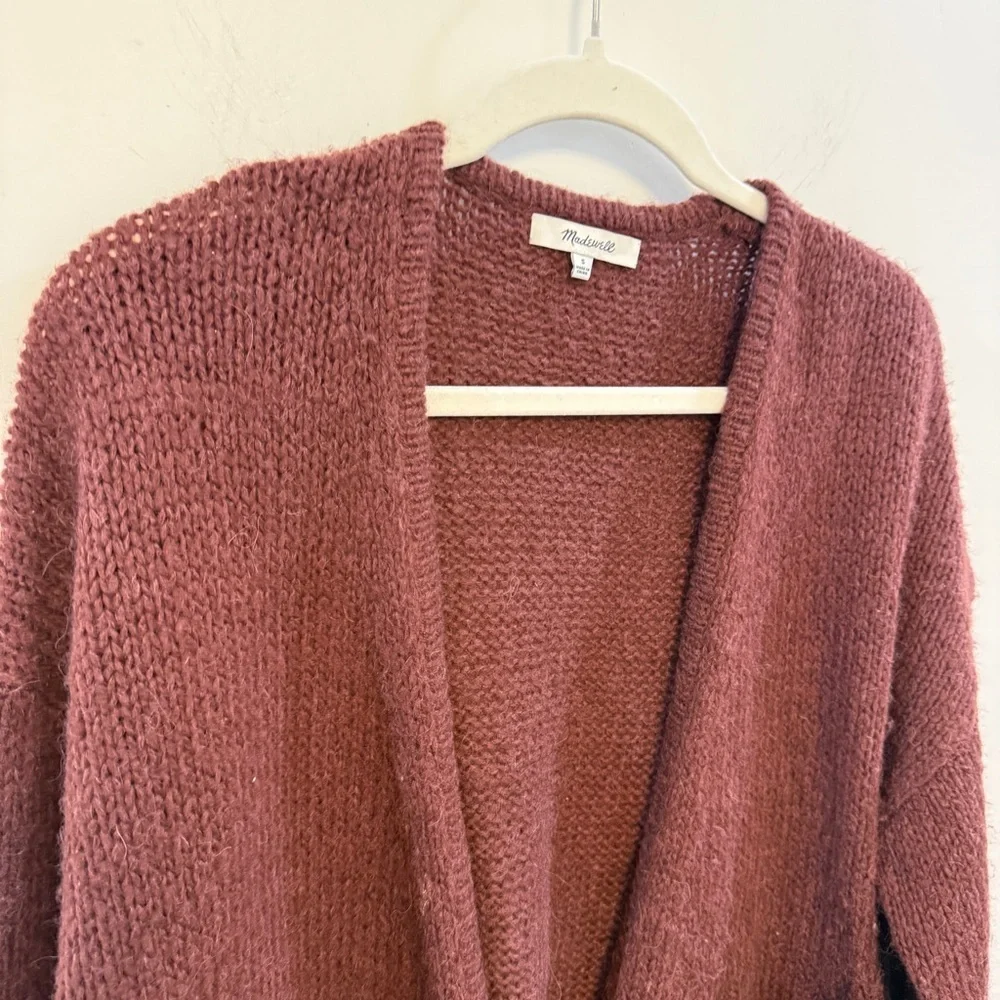 MADEWELL | burgundy Balloon-Sleeve Cardigan Sweater